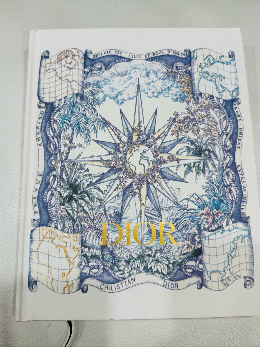 Dior blue print notebook with gold edge papers